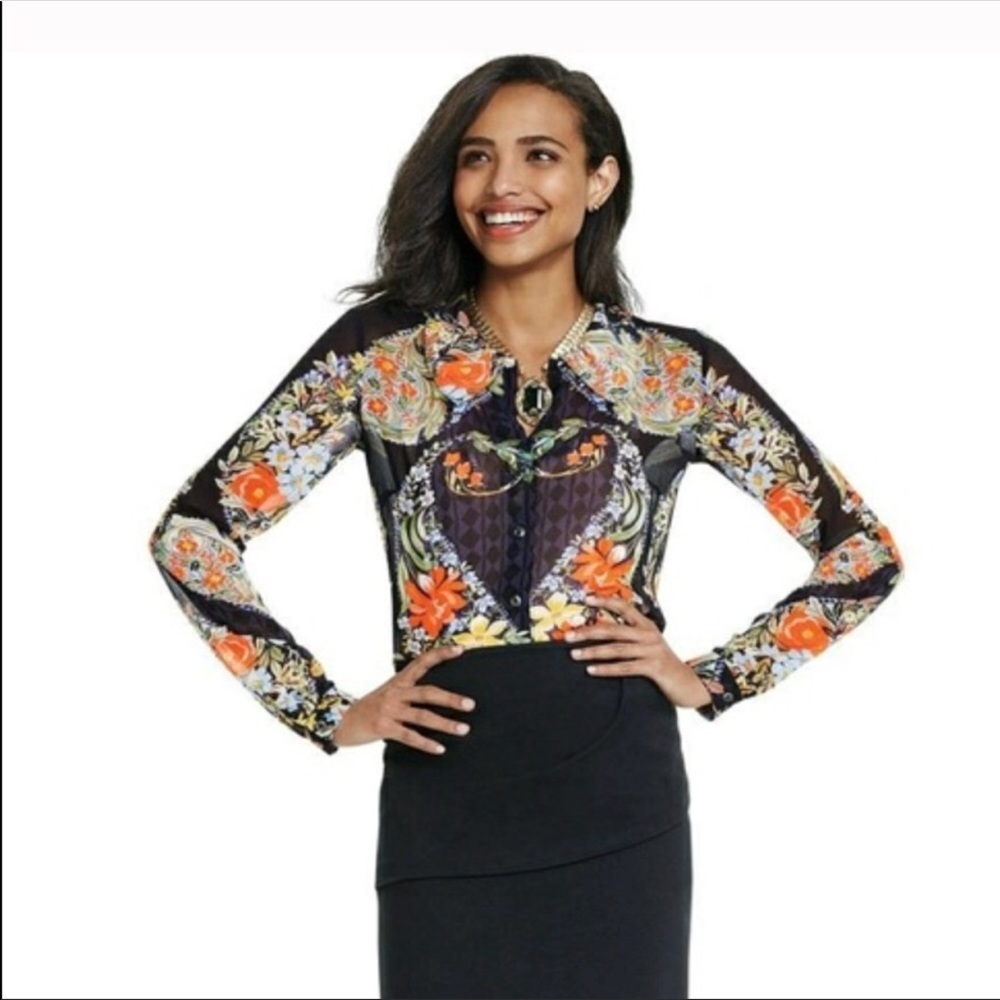 Cabi Floral Amour Button Down Blouse